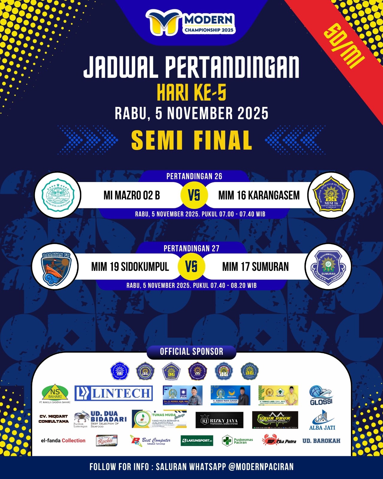 Jadwal Turnamen Hari ke-5 Modern Championship 2025 1